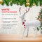 Ornativity Peppermint Glitter Christmas Reindeer – Holiday Party White Deer Figurine Statues with Red and White Antlers and Scarf Dinner Tabletop Decorations Centerpiece - Pack of 2